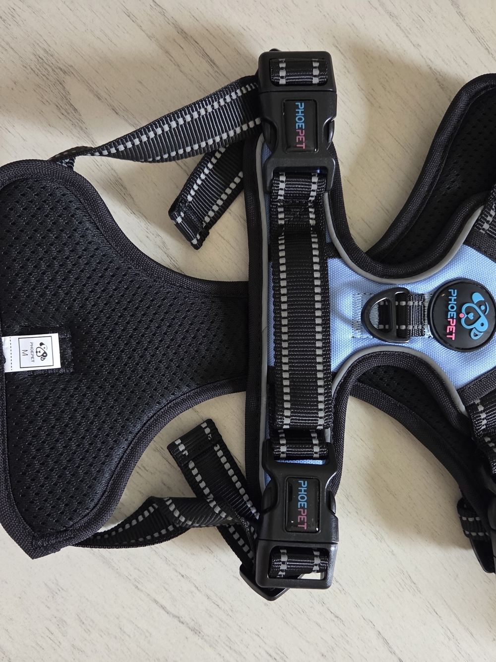 Phoepet No Pull Dog Harness Medium Reflective Vest Front Clip Handle Baby Blue M